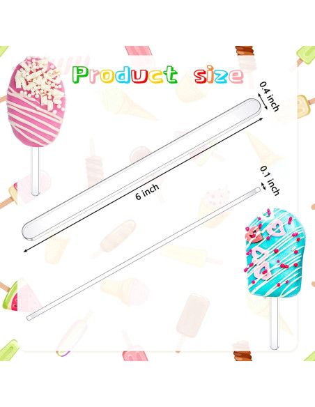 30 Palitos de Acrílico Reutilizables 15 cm Romooa