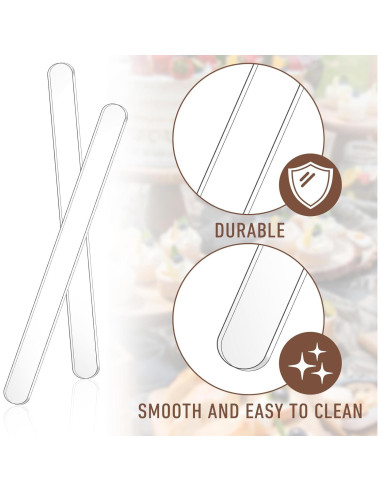 40 Palitos Acrílicos Reutilizables TIESOME 11.5x1 cm Transparentes