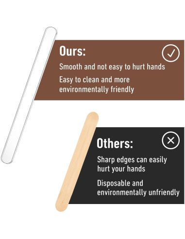 40 Palitos Acrílicos Reutilizables TIESOME 11.5x1 cm Transparentes