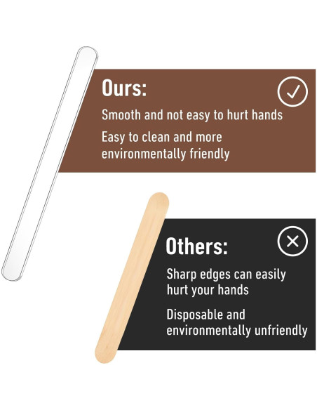 40 Palitos Acrílicos Reutilizables TIESOME 11.5x1 cm Transparentes