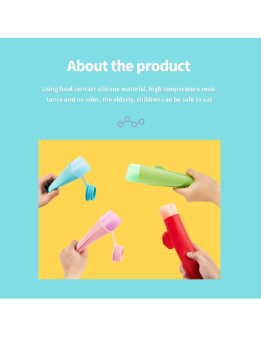 Moldes de Paletas de Silicona LHJJJL - 6 Piezas Multicolor