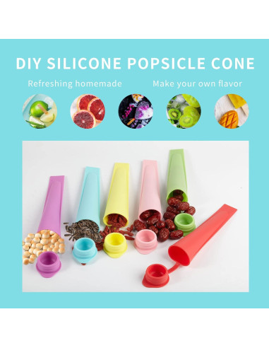 Moldes de Paletas de Silicona LHJJJL - 6 Piezas Multicolor