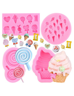 Moldes de Silicona para Helado MIYAHOUSE Set de 4 Piezas