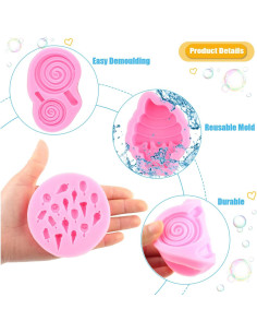Moldes de Silicona para Helado MIYAHOUSE Set de 4 Piezas 2