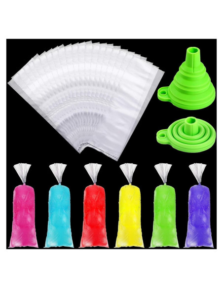 Boao 240 Bolsas de Helado Desechables 7x30cm con Embudo