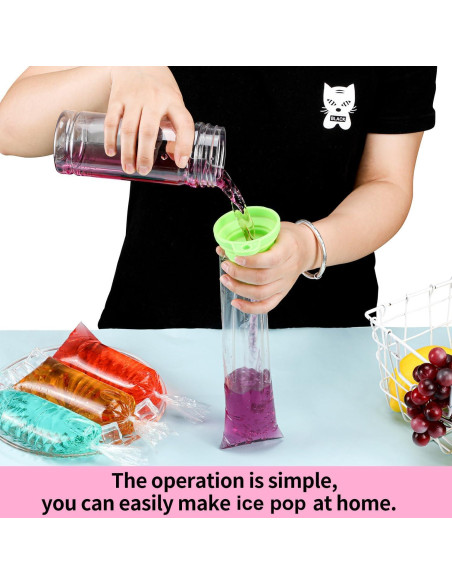 Boao 240 Bolsas de Helado Desechables 7x30cm con Embudo