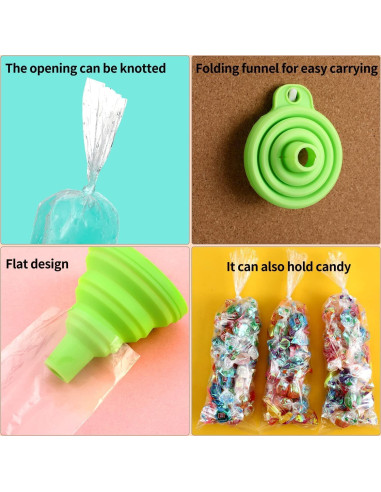 Boao 240 Bolsas de Helado Desechables 7x30cm con Embudo