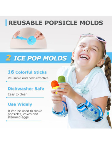 Moldes de Popsicle de Silicona XoYoZo 14 Cavidades 2 Pcs