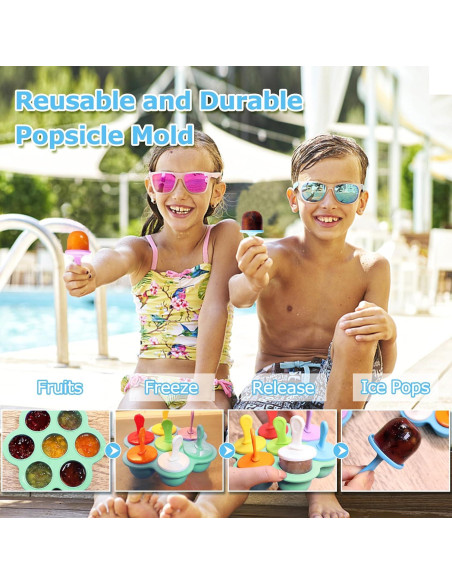 Moldes de Popsicle de Silicona XoYoZo 14 Cavidades 2 Pcs