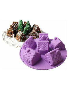 Molde de Silicona Antiadherente Joyeee Casa 6 Cavidades 26.5cm