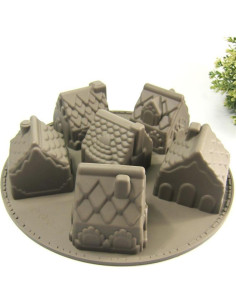 Molde de Silicona Antiadherente Joyeee Casa 6 Cavidades 26.5cm 2