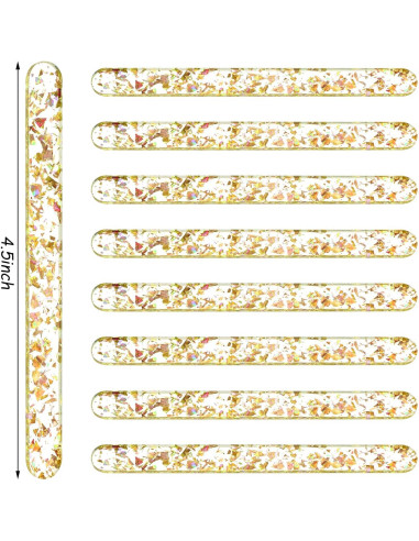 Palitos de Acrílico Reutilizables Geiserailie 40 Piezas 11.4 cm Dorado