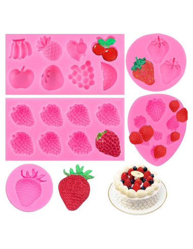 5 Moldes de Silicona para Hornear Fresa Heogacinlia