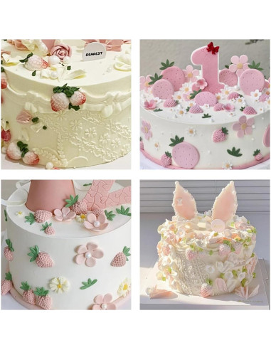 5 Moldes de Silicona para Hornear Fresa Heogacinlia