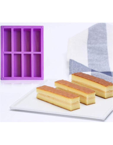 Molde de Silicona Palksky 2 Pcs 8 Cavidades para Barras