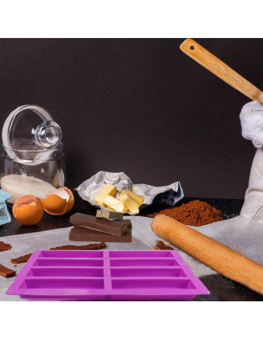 Molde de Silicona Palksky 2 Pcs 8 Cavidades para Barras