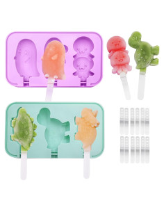 Moldes de Paletas de Silicona Katieyca 2 Pack Dinosaurio