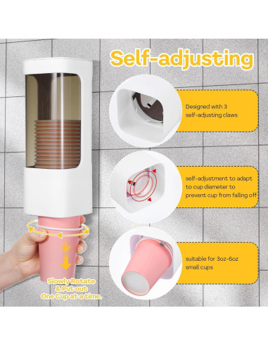 Dispensador de Vasos Molain Blanco para Pared 3oz-5oz