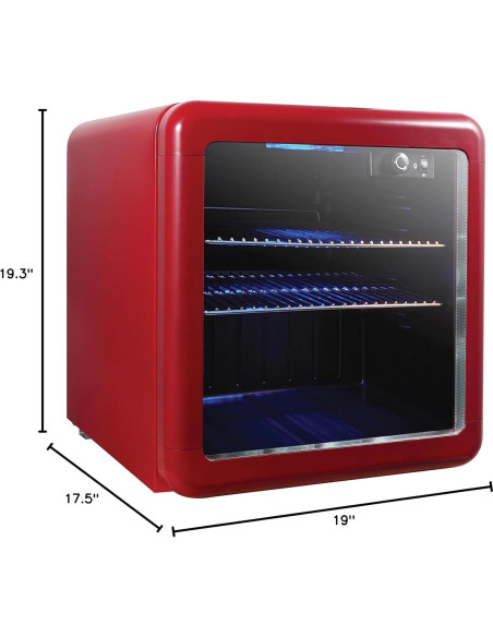 Enfriador de Bebidas Magic Chef MCB17CHR 48.1L Rojo Retro