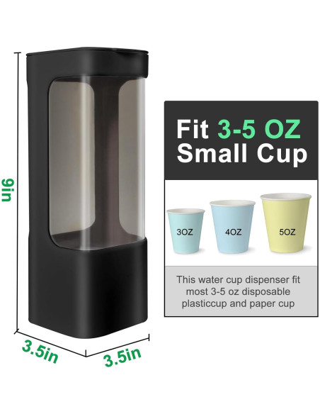 Dispensador de Vasos Desechables EOFJRUC Negro 3oz-5oz