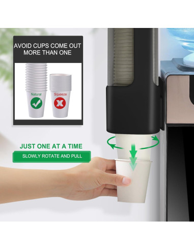 Dispensador de Vasos Desechables EOFJRUC Negro 3oz-5oz