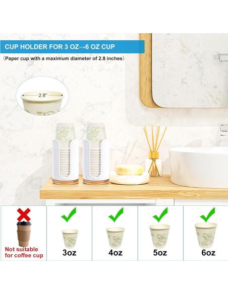 Dispensador de Tazas de Baño Us Beipin - 2 Piezas Blanco