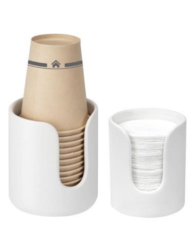 Dispensador de Tazas Cerámica UHEY HOME Blanco Juego de 2