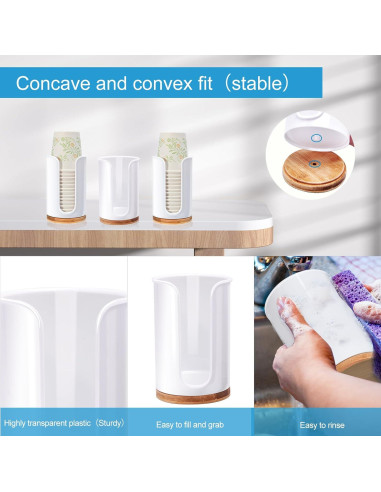 Dispensador de Tazas de Baño Us Beipin - 2 Piezas Blanco