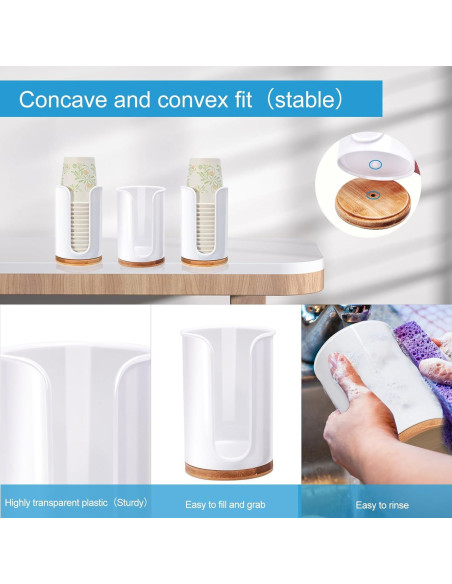 Dispensador de Tazas de Baño Us Beipin - 2 Piezas Blanco