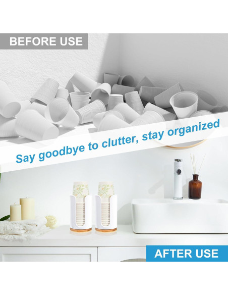 Dispensador de Tazas de Baño Us Beipin - 2 Piezas Blanco