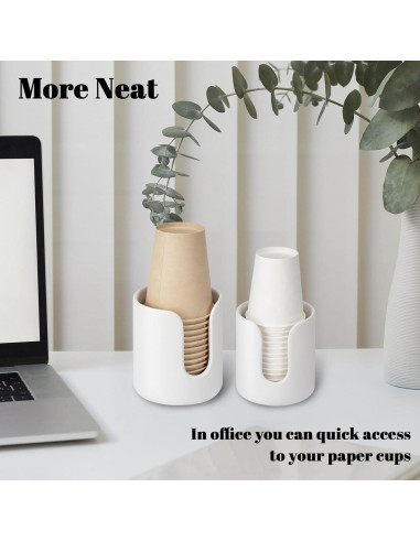 Dispensador de Tazas Cerámica UHEY HOME Blanco Juego de 2