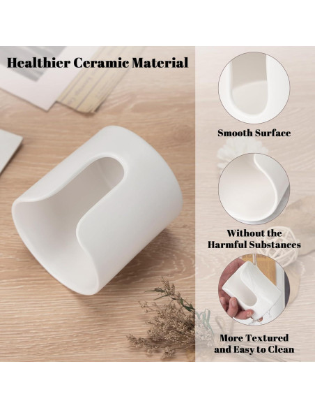Dispensador de Tazas Cerámica UHEY HOME Blanco Juego de 2