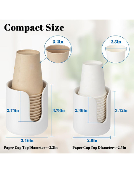 Dispensador de Tazas Cerámica UHEY HOME Blanco Juego de 2