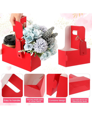 Paquete 50 Portavasos Cartón Kraft 2 Tazas 22 oz MotiMind