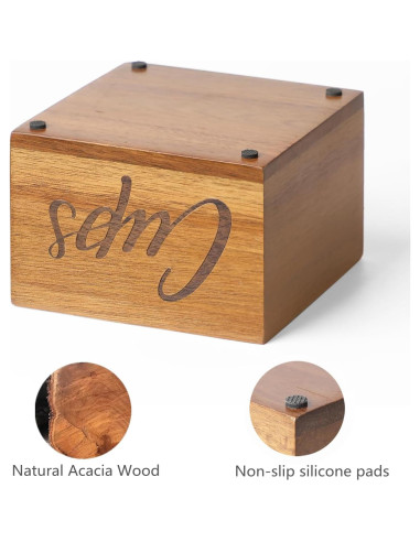 Soporte para Tazas de Madera Acacia LBEMEY 13x13 cm