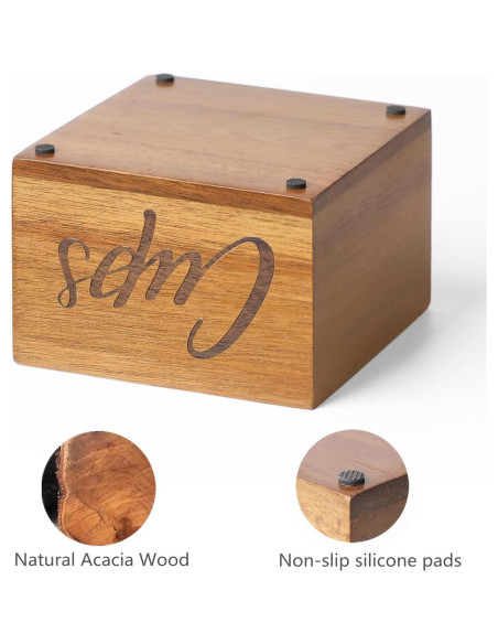 Soporte para Tazas de Madera Acacia LBEMEY 13x13 cm