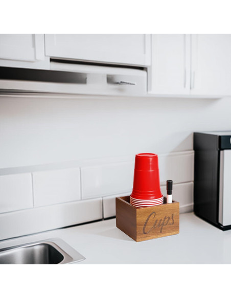 Soporte para Tazas de Madera Acacia LBEMEY 13x13 cm