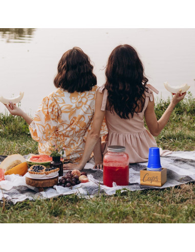 Soporte para Tazas de Madera Acacia LBEMEY 13x13 cm