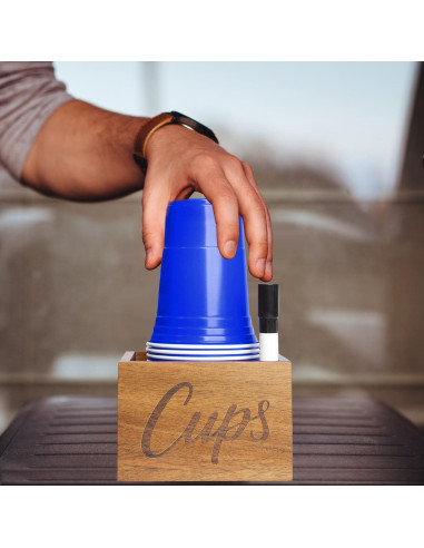 Soporte para Tazas de Madera Acacia LBEMEY 13x13 cm