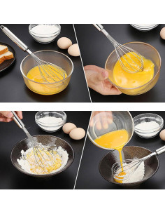 Batidores de Metal Cangfort 2 Pcs 25 y 30 cm Antiadherentes 2