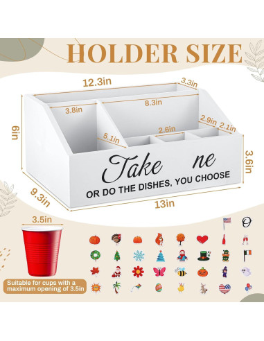 Dispensador de Platos de Papel Tioncy con 34 Imanes, Blanco