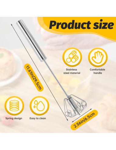 Batidor de Acero Inoxidable EMVANV Semiautomático 29.5cm