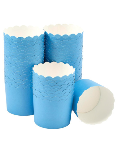 Tazas de Hornear DecoPac 50 Unidades Borde Ondulado Azul