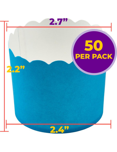Tazas de Hornear DecoPac 50 Unidades Borde Ondulado Azul
