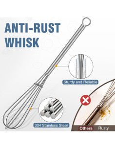 Batidor Mini Walfos Acero Inoxidable 3 Piezas 19,6cm 2