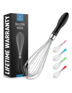 Batidor de Globo Acero Inoxidable Zulay Kitchen 28,7 cm Negro