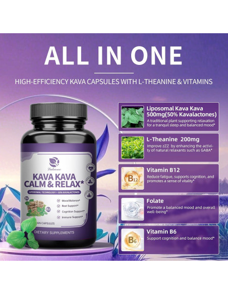 Suplemento Kava Kava Lukaree 60 Cápsulas Liposomales 200mg