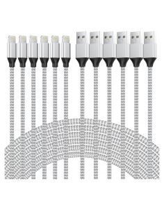 Cargador Rápido Apple MFi 6 Cables USB Lightning 0.91-3.05 m