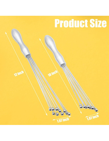 Batidores de Huevo Hitefu 2PCS Acero Inoxidable 25,4 y 30,5 cm