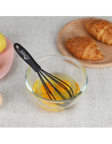 Juego de 4 batidores de silicona HOTEC, 30-12 cm, negro